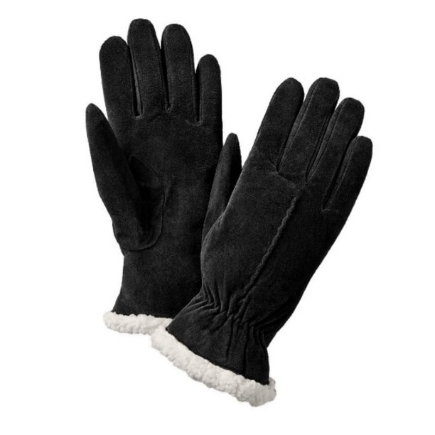 Isotoner Isotoner Womens Black Suede Gloves with Sherpasoft Lining