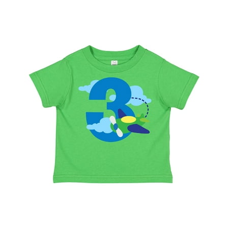 

Inktastic 3rd Birthday Airplane Pilot Gift Toddler Boy Girl T-Shirt