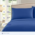 thumbnail image 3 of Sweet Home Collection King Sheet Sets, Classic 1800 Series Deep Pocket 4 Piece, Luxury Soft Microfiber Bed Sheet Sets, Royal Blue, 3 of 5