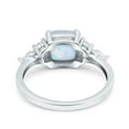 thumbnail image 3 of Cushion Cut Art Deco Ring Lab Created White Opal 925 Sterling Silver Size 7, 3 of 6