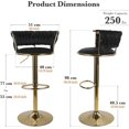 thumbnail image 3 of Homefun Swivel Velvet Bar Stools Set of 2, Height Adjustable Counter Height Stools with Low Back, Gold Swivel Bar Chairs for Kitchen Island, 3 of 8