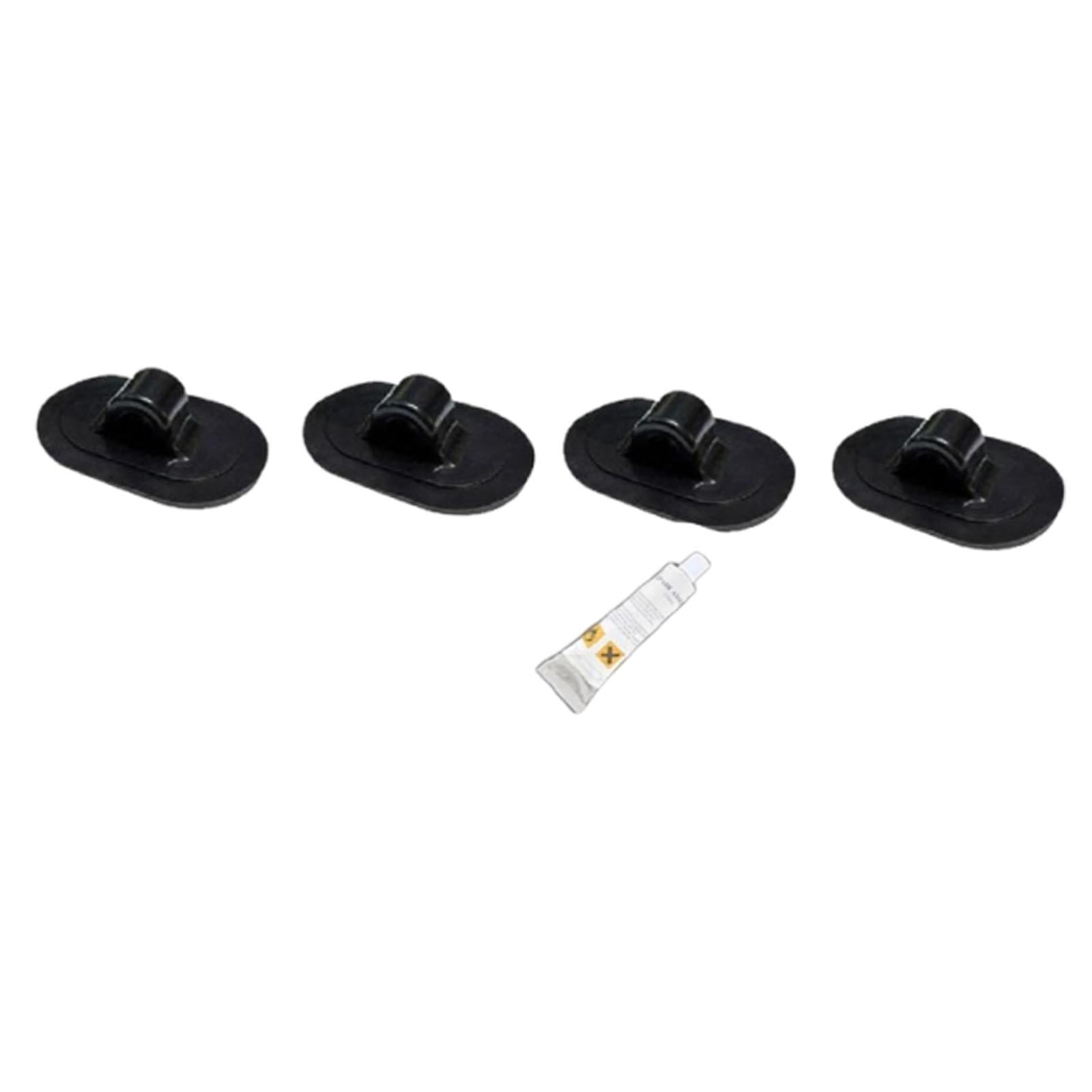 harayaa 4 Pieces Kayak Canopy Mount Bases Black Awning Accessories with Glue Sun Shelter