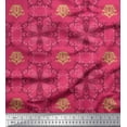 thumbnail image 1 of Soimoi Cotton Cambric Fabric Filigree Damask Print Fabric by the Yard 56 Inch Wide, 1 of 3
