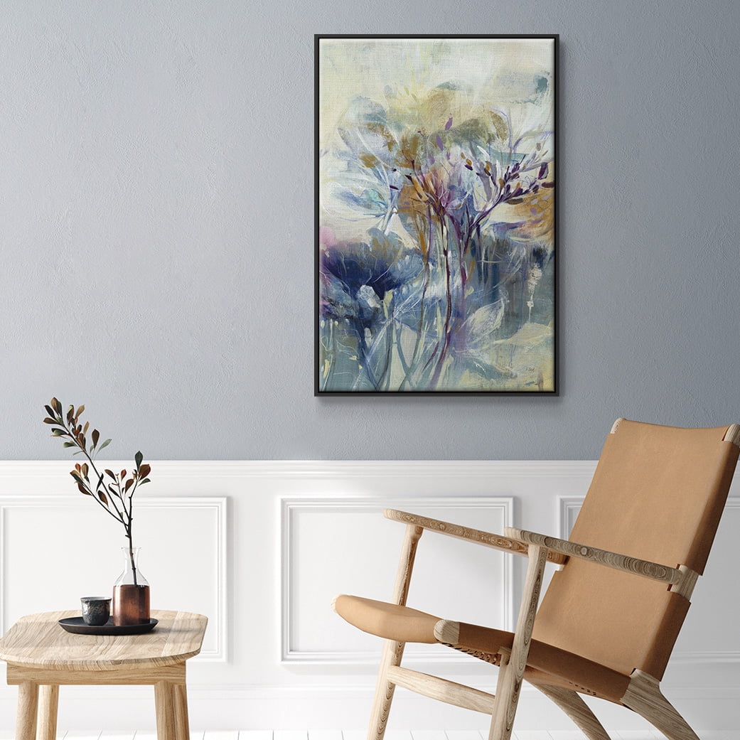 Meadow Saffron II Framed Premium Gallery Wrapped Canvas - Ready to Hang - 25 x 37 - Black Floating Frame