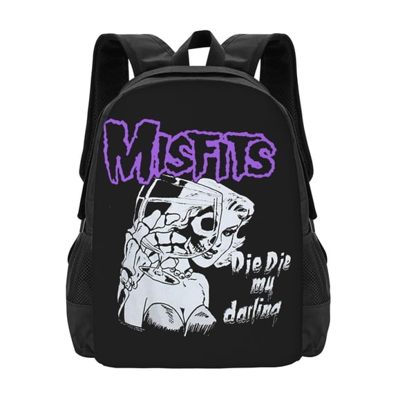Misfits Backpack Fashion Travel Backpack Laptop Backpack 16 Inch Simple And Large Capacity