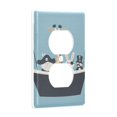 thumbnail image 2 of Yayeee Duplex Wall Plate 1-Gang 4.5"x2.7" Home Receptacle Light Switch Decorative Outlet Cover, Pirate Animals, 2 of 7