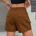 thumbnail image 4 of Roncen Women's High-Waisted Cargo Shorts - Straight Leg Slimming Fit Solid Color Utility Shorts with Adjustable Waist & Pockets, 4 of 5