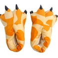 thumbnail image 3 of Naierhg 1 Pair Cotton Slippers Cute Cartoon Super Soft Comfortable Anti-slip Keep Warm Gift Women Men Animal Claw Winter Plush Slippers for Bedroom for Home Orange Yellow, 3 of 8