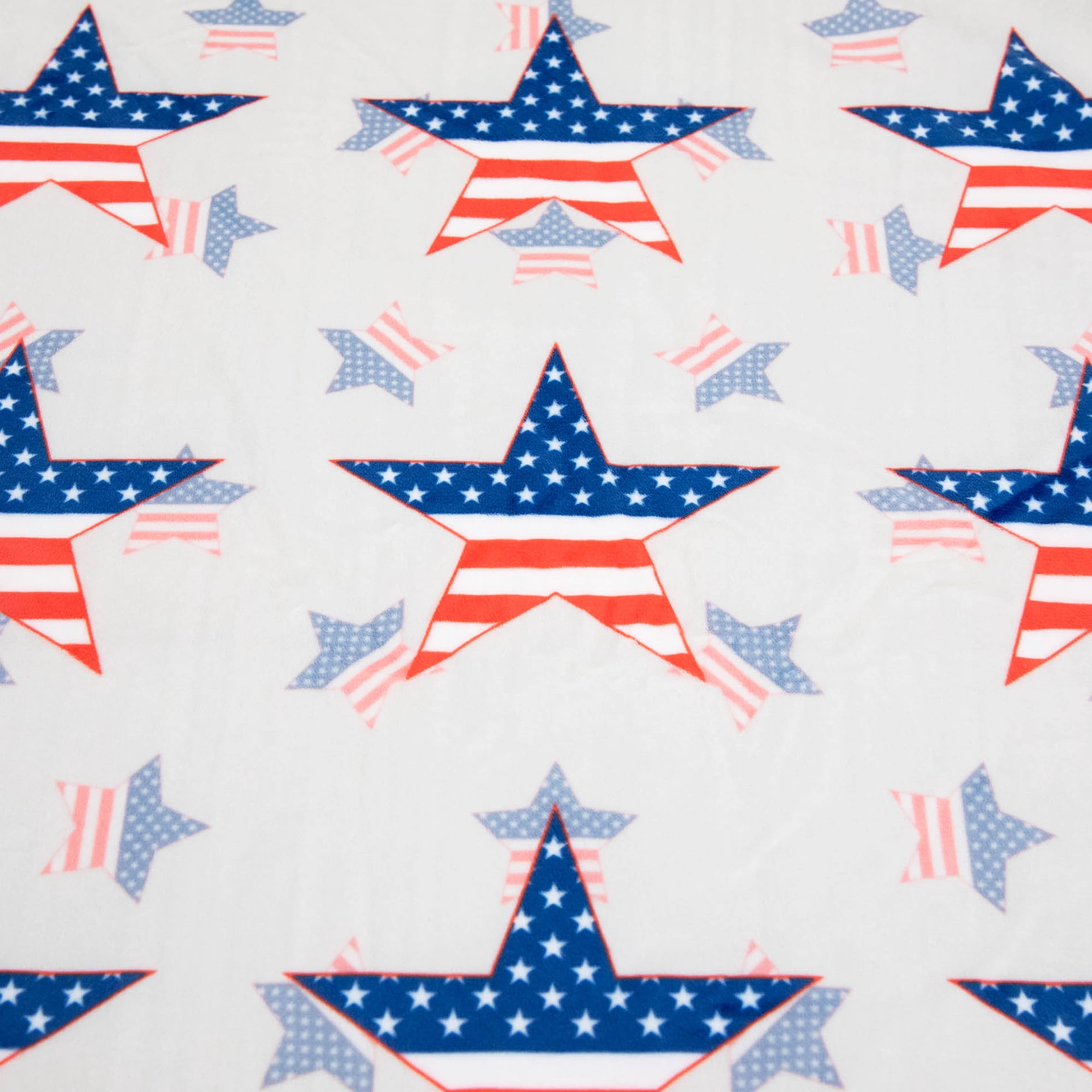 Stars with Stripes Patriotic Cotton Throw Blanket - 50" x 60"