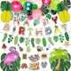 thumbnail image 1 of Hawaiian Theme Happy Birthday Party Decor Banner Balloon Cake/cupcake Toppers Kit, 1 of 4