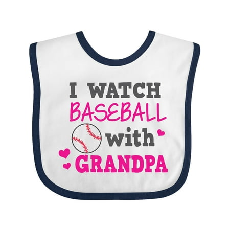 

Inktastic I Watch Baseball with My Grandpa Gift Baby Boy or Baby Girl Bib