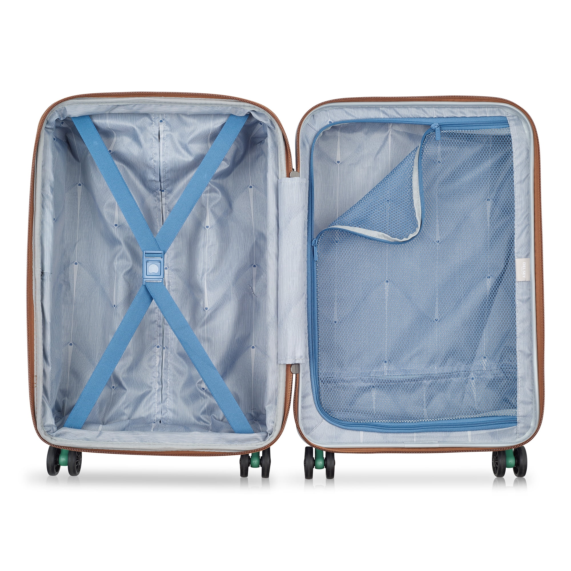 DELSEY PARIS Freestyle 24" Medium Checked Expandable Spinner Luggage, Almond