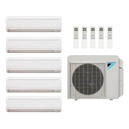Daikin 52,000 Btu 20.2 Seer 5-Zone Mini Split Heat Pump System - 7K-7K-7K-7K-24K - 5MXS48TVJU - (4) CTXS07LVJU - FTXS24LVJU