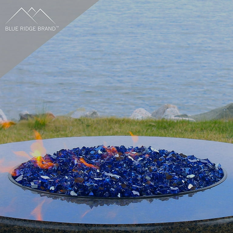 Fire Pit Glass - Cobalt Blue Reflective Fire Glass 1/2 Fire Pit Glass - Cobalt Blue Reflective Fire Glass 1/2