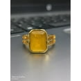 thumbnail image 2 of Natural Certified 6 Ct Yellow Sapphire / Pukhraj 925 Sterling Silver Astrological Purpose Ring Handmade Ring For Man & Woman, gift for her, 2 of 5