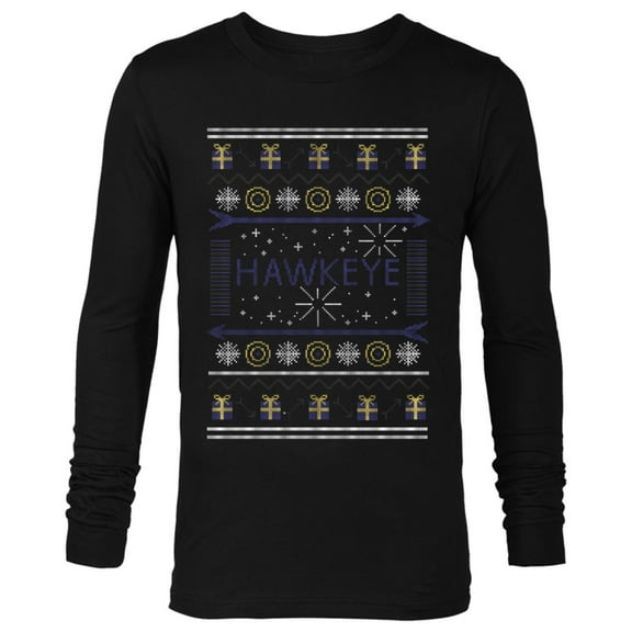 Marvel Hawkeye Ugly Christmas Sweater Holiday - Long Sleeve T-Shirt for Men – Customized-Black