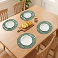 thumbnail image 3 of Unique Bargains Set of 6 Leather Round Placemats for Kitchen Dining Table Green, 3 of 6