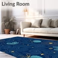 thumbnail image 2 of ODIKA 5'x7' Machine Washable Non-Slip Area Rug, Starry Shell Nautical Motif with Swirls High Traffic Rug with Pad, Blue, 702450, 2 of 8