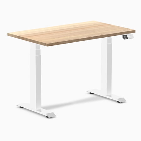 Desky Dual Mini Hardwood Sit Stand Desk - White Ash / 40 X 24 / White