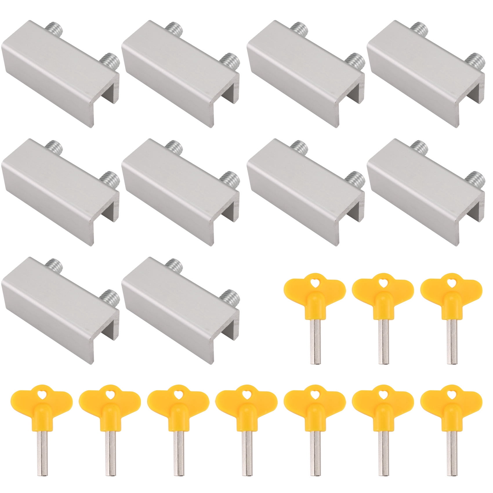 10 Set Sliding Sash Stopper Cabinet Locks Straps Doors Security Anti-Theft Lock Window Sliding Door Doors Lock Two Holes