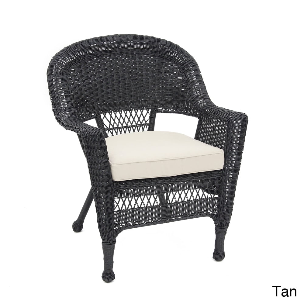 Jeco Black Wicker Chair Tan