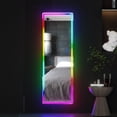 thumbnail image 3 of Lvifur 63"x22" LED Full Length Mirror,7 Colors RGB Dimmable Lighting, Free Standing Floor Mirror Dressing Mirror, White, 3 of 8