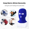 thumbnail image 3 of Tnobhg Stretchy Knitted Hat Three-hole Stay Warm Solid Color Comfortable to Wear Wind-Proof Hooded Hat Winter Outdoor Supplies, 3 of 8