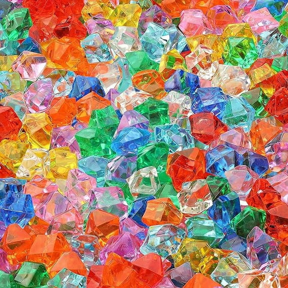 Entervending Acrylic Gems - Gems Rocks Acrylic Vase Filler - 300g Pack Fake Jewels - Assorted Color Plastic Gemstones - 20 mm Plastic Gem - Table Scatters Crystals - Aquarium Jewels