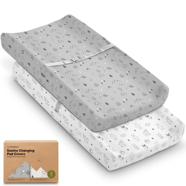 Fundas orgánicas para cambiadores KeaBabies, 81 x 41 cm, paquete de 2