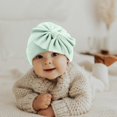thumbnail image 3 of Edvintorg Baby Hats 0-6 Months Fashion Cute Solid Color Bowknot Hats and Gloves Cotton Two Piece Set Newborn Hat, 3 of 3