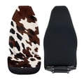 thumbnail image 5 of Jeiento Brown Cow Print Car Seat Cover Set of 2 Front Seats Only Thin Universal Bucket Seat Cover Automotive Accessory Suitable for Van SUV Sedan, 5 of 7