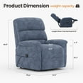 thumbnail image 3 of COLAMY Power Lift Recliner Chair for Elderly, Electric Massage and Heat Sofa with Lift Assistance, 20W USB and Type-C Fast Charging, Blue, 3 of 12