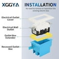 thumbnail image 5 of Single Gang Receptacle Outlet Box Extenders 1/4",Include 2Screws (6-32 x 1.25),Box Extenders Electrical for Electrical Outlet Box & Electrical Outlet Switches, Yellow (Pack of 1), 5 of 6