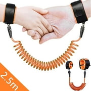Amerteer Toddler Harness anti lost wristband, Anti Lost Belt Wrist Safe Link Wrist Straps for Babies, Soft Baby Leash Outdoor Safety Hook for Babies Kids Toddlers Runners (2.5m, Orange)