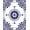 Blue, Pattern 1, variant on ODIKA 4'x6' Machine Washable Non-Slip Area Rug, Bloom Interlocking with Petal Spiral and Ornamental Vines High Traffic Rug, Beige, 715844