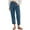 Blue, variant on Ladies Summer Pants Fashion Solid Color Loose Pants with Pocket Casual Nine Point Trousers Track Pants for Women Green XXL