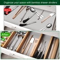 thumbnail image 2 of 4 Pack Bamboo Drawer Dividers, Adjustable Length from 12 Inch to 17 Inch, Expandable Kitchen Drawer Organizer, Drawer Organization Separators for Clothes, Kitchen, Bedroom, Dresser, Office (Beige), 2 of 7