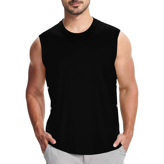 Men's Tank Top Sleeveless Cotton Thin Basketball Vest - Sweat Absorbent, Muscle Display, Multiple Colors