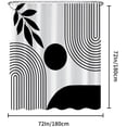 thumbnail image 4 of Boho Shower Curtain Mid Century Modern Shower Curtains for Bathroom Black and White Geometric Minimalist Bohemian Waterproof Fabric Bathroom Shower Curtain Set 72x72 Inch, 4 of 6