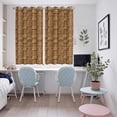thumbnail image 4 of Vintage Rattan Kitchen Curtains Window Panels, Minimalist Abstract Wicker Texture Brown Insulated Window Treatment Curtain, Grommet Curtains for Bedroom/Living Room/Bathroom, 2 Piece 52"Wx72"L, 4 of 8