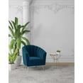 thumbnail image 2 of Manhattan Comfort Fauteuil d'Appoint en Velours Bleu Rosemont et Or, 2 of 3