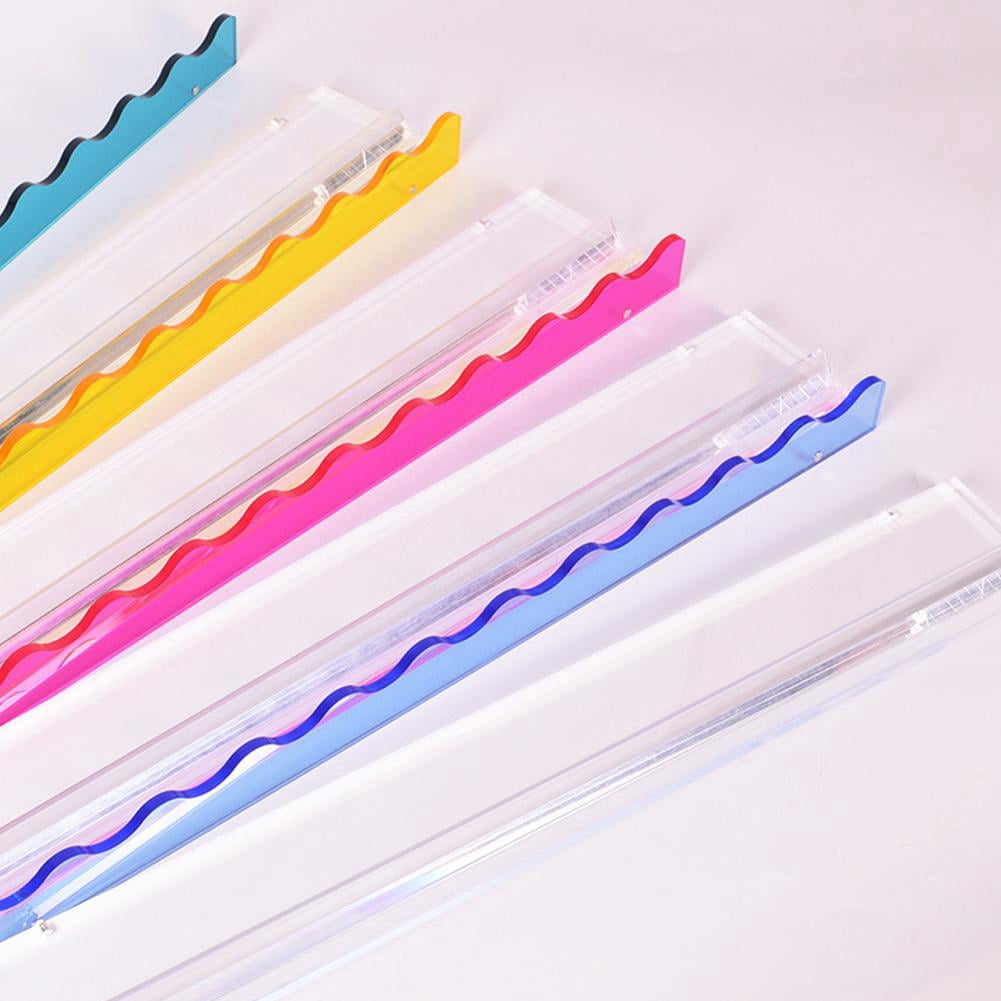 SharkTRUE Colorful Clear Acrylic Mahjong Racks, Mahjong Racks with Pushers, and Lightweight, Wavy Design, for Placing MahjongTiles, Chips, Push Tiles, Home, Party, Club Use