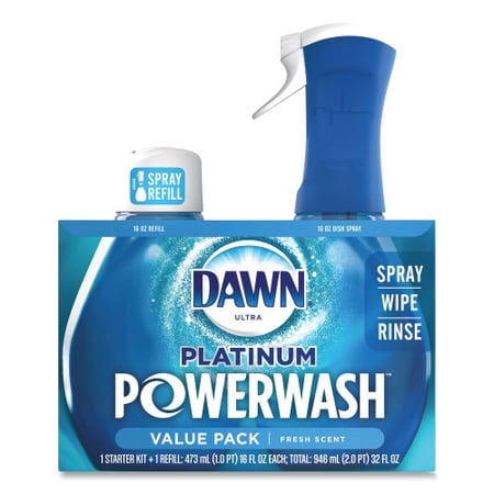 New Dawn Platinum Powerwash Dish Spray, Fresh, 16 oz Spray Bottle, 2/Pack,Each
