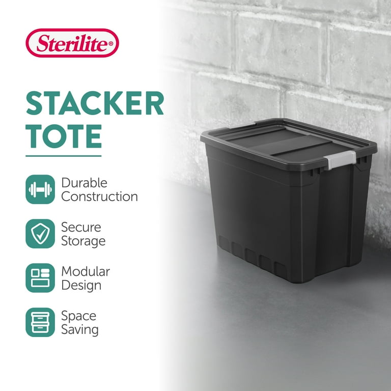 Free Shipping Sterilite 27 Gal Stackable Storage Tote with Lid 4 Pack for Various Organization Walmart Walmart