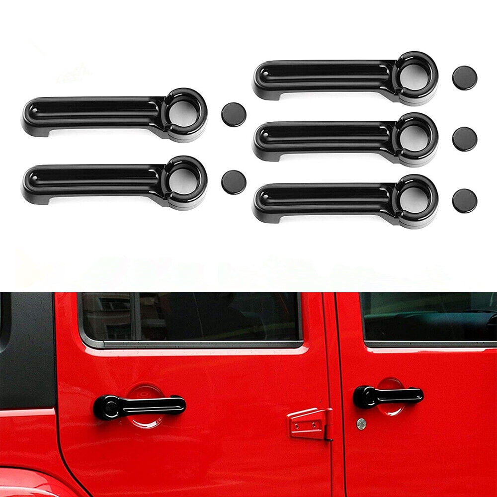 5x Car Door Handle Cover Molding Trim Accessories For Jeep Wrangler JK 2007-2018