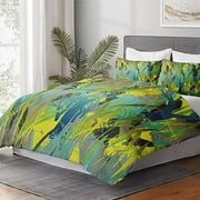 Comforter Set Twin Size  Camouflage Green Snake Camo Bedding Set for Kids and Adults Bedroom Decor  Geometric Animal Military Comforter Set and Pillow Case