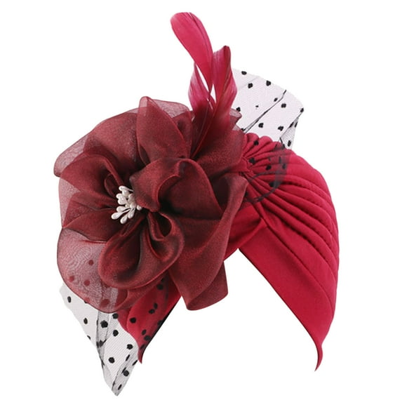 Rigardu hair accessories for women Women Head Scarf Hat Cap Hair Scarf Turban Head Wrap Turban Hats Headwear Watermelon red+One size