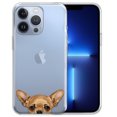 thumbnail image 1 of WIRESTER Soft TPU Clear Case Slim Protective Cover for Apple iPhone 13 Pro Max 6.7" 2021, Animal Fawn Apple Head Chihuahua Dog, 1 of 3