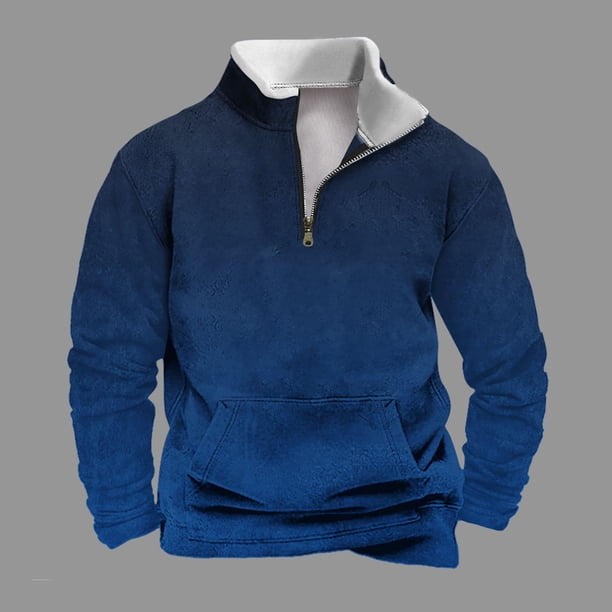 Sudadera sin capucha para hombre, informal, a la moda, con cuello alto, estampado de calaveras, cremallera, jersey de manga larga, blusa de poliéster para hombre