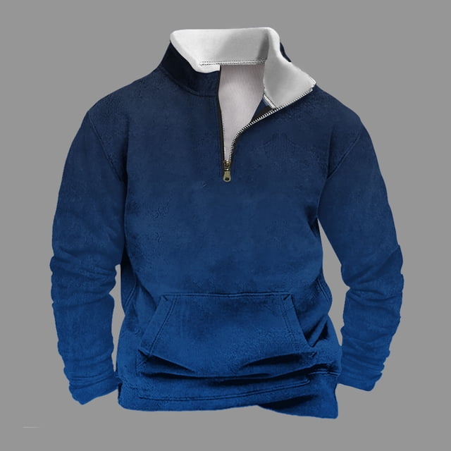 Sudadera sin capucha para hombre, informal, a la moda, con cuello alto, estampado de calaveras, cremallera, jersey de manga larga, blusa de poliéster para hombre